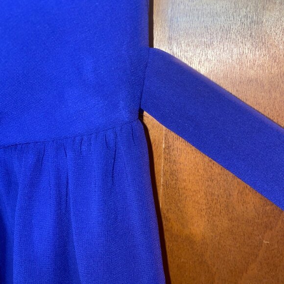 Modcloth Mystic Sleeveless Blue Polyester Dress Pleated Front Design & Waist Tie - Picture 2 of 9